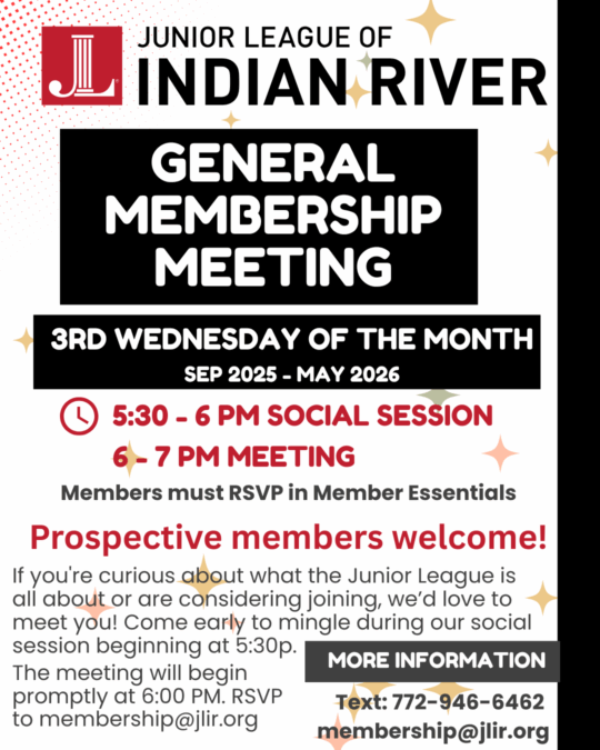 General Membership Meeting Junior League of Indian River